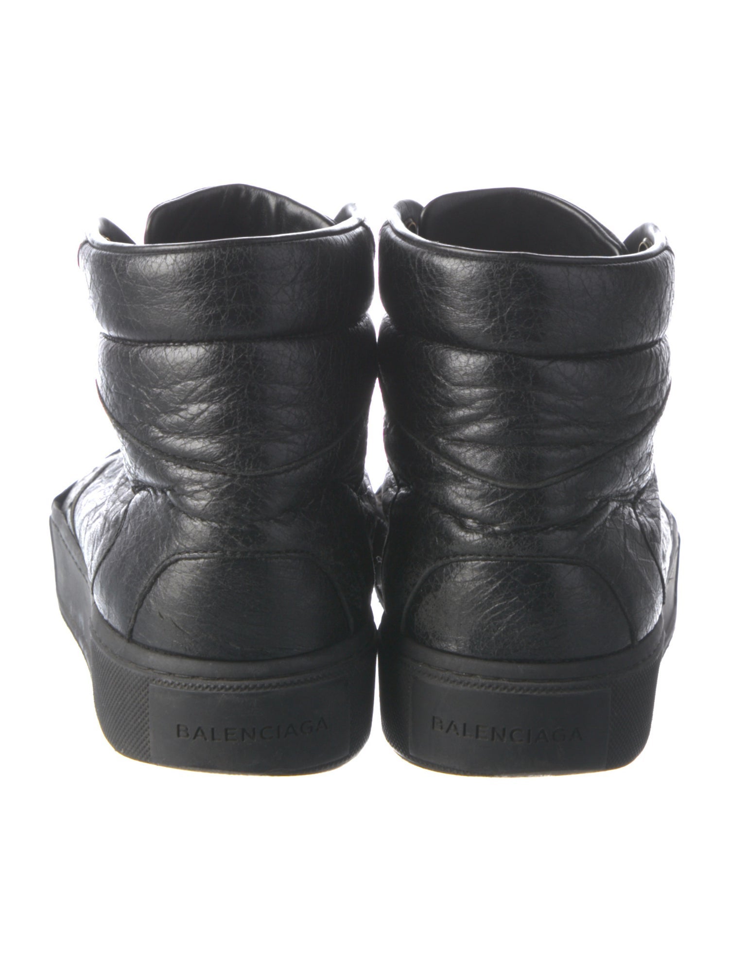 Balenciaga Leather Distressed Accents Sneakers